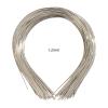50 Pack Bulk 1.2MM Width Thin Plain Blank Hard Metal Headbands Skinny Men Wire Hair Bands Clasps Hair Holder DIY Craft Accessories, Silver view 2
