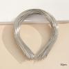 50 Pack Bulk 1.2MM Width Thin Plain Blank Hard Metal Headbands Skinny Men Wire Hair Bands Clasps Hair Holder DIY Craft Accessories, Silver view 3