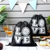 Tanlade 24 Pcs Sport Drawstring Bags Cinch Sack Candy Drawstring Bag Sport Party Goodie Favor Bags Supplies Gifts for Sports Party Men Women (Volleyball,10 x 12 Inch) view 3