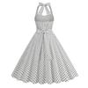 1950s Dresses for Women Retro Checkered Dress, 1950s Halter Retro Cocktaprom Dresses for Women Adult Tea Party 50s Pin Up Dress Doll Dance Photoshoot White XL view 3