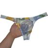 Botmois Men Printed Mesh Classical Thong Underwear Breathable T-back C-Thru Underpants Bulge Pouch Tangas Male Sheer Lingerie Plam M view 4