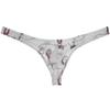 Botmois Men's Sheer Printed Mesh Bikini Thong Underwear Breathable T-back See-through Underpants Pouch Tangas Male Lingeries White Cat XL view 4