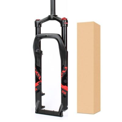 ZECHAO 120mm Travel Snow Beach Vehicle Bike Suspension Forks,20/26 * 4.0in Lightweight Alloy Air Fork Straight Tube 1-1/8" 9 * 135mm Outdoor (Color : Red Label, Size : 20inch)