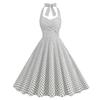 1950s Dresses for Women Retro Checkered Dress, 1950s Halter Retro Cocktaprom Dresses for Women Adult Tea Party Halloween Dress Up 50s Pin Up Dress Doll Dance Photoshoot Costume White XXL view 1