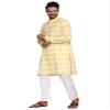 TOSQP27 Mens Cotton Kurta Pajamas Set Yellow Ethnic Grooms Outfit Festive Long Sleeve view 1