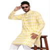 TOSQP27 Mens Cotton Kurta Pajamas Set Yellow Ethnic Grooms Outfit Festive Long Sleeve view 4