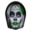 Custom Aluminum Cowbell Horn Cover for Harley Davidson - Sugar Skull Green (Matte, 1993+ Touring & Trike Models) view 1