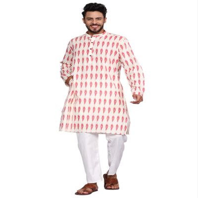 TOSQP27 Mens Cotton Kurta Pajamas Gift Boys Ethnic Wedding Party Grooms Outfit