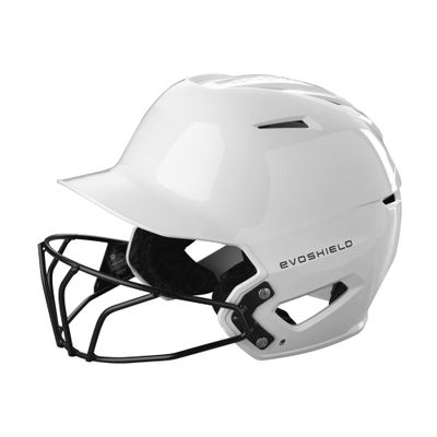 EvoShield XVT 2.0 Gloss Batting Helmet with Facemask - Team White, X-Small
