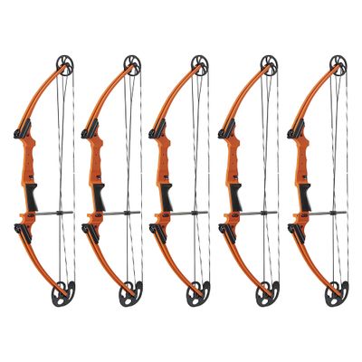 Genesis Archery 5 Pack Original Compound Bow - Adjustable Riser, 15"-30" Draw Length, 10-20 lb Draw Weight, All Skill Levels, Draw Hand - Left, Orange