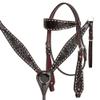 Western Headstall Breast Collar Reins Set Leather Hand Carved Tooled Equestrian Trail Horse Saddle Tack Set Full Cob Pony ST-HTS-014 (Cob) view 1