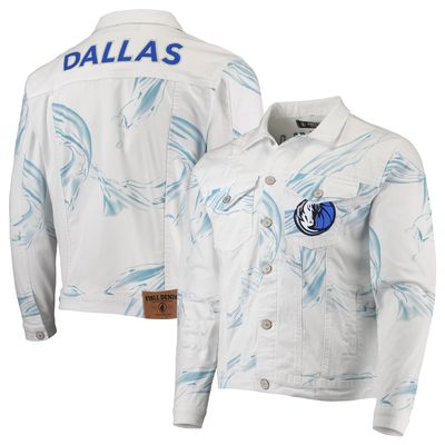 FISLL Men's NBA Team Denim Jacket, Dallas Mavericks, Small