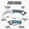 Gil Hibben Warbird Folding Karambit Knife | Small Tactical Knife | 4.75 When Closed to Fit in Pockets | Stainless Steel Blade | Open-Ring Pommel | Micarta Handle Scales view 2
