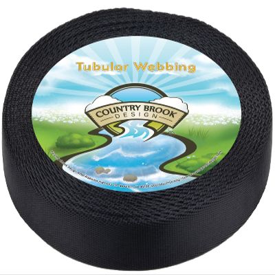 Country Brook Design - Black Tubular Nylon Webbing (5/8 Inch Width, 20 Yards)