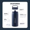 LifeStraw Go Series  Insulated Stainless Steel Water Filter Bottle for Travel and Everyday Use, Removes Bacteria, Parasites and Microplastics, Improves Taste, 18oz Seafoam view 3