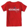New England Football Field Map Kid's Fan T-Shirt (Red Shirt, YS) view 1