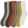ACCFOD Fall Slouch Socks for Women Cotton Slouchy Socks Brown Coffee Gray Orange Green Yellow Nude White Socks view 1