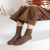 ACCFOD Fall Slouch Socks for Women Cotton Slouchy Socks Brown Coffee Gray Orange Green Yellow Nude White Socks view 3