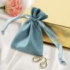 TopTie Custom 50 PCS Silk Satin Gift Bag with Drawstring, Jewelry Pouch Bags Logo Printed Premium Cosmetic Bag, 3.2 X 4.3 Inches view 3