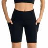 Boolavard Shorts for Women with Pockets  High Waisted Tummy Control Workout Yoga Running Gym Short Pants (XL, Black) view 1