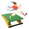 ZARBAILRE Arts Springboard, Junior Gymnastics Springboard with 2 Springs, Vault Gymnastics Bar Jump Bridge, Home Gym School Beginner Board for Kids, Load 120 Lbs view 1