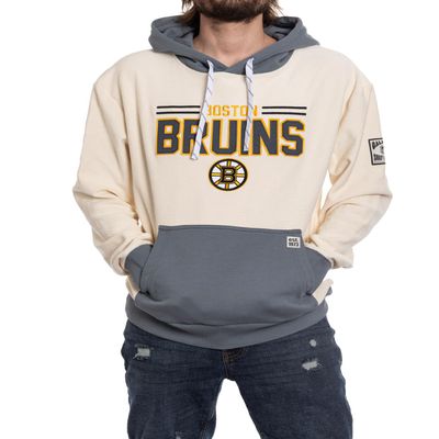 Calhoun NHL Surf & Skate Mens Reverse Terry Retro Style Premium Hoodie (X-Large, Boston Bruins)