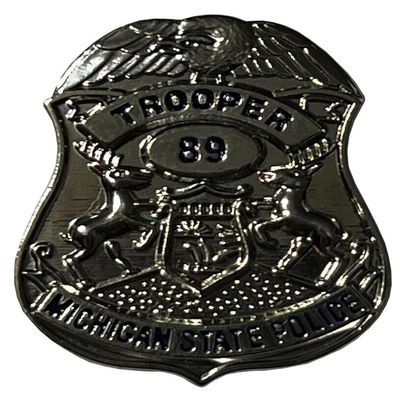 Michigan State Police Trooper Badge Hat Cap Lapel Pin PO-523 (1)