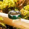 King Will Tungsten Wedding Band Promise Ring for Men 8mm Silver Domed Polished Ring with Green Wood Inlay Green Steel Wire 8.5 view 2