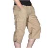 Men's 3/4 Capri Pants Below Knee Hiking Cargo Long Shorts Elastic Waited Relaxed Fit Twill Cotton Casual Work Shorts Pantalones Cargo Pantalones Hombre Montaa Khaki view 1