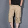 Men's 3/4 Capri Pants Below Knee Hiking Cargo Long Shorts Elastic Waited Relaxed Fit Twill Cotton Casual Work Shorts Pantalones Cargo Pantalones Hombre Montaa Khaki view 4