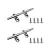 TTZEZE Stainless Steel Boat Cleat,Open Base Dock Cleats with Nuts,Boat Cleat Towel Hooks Rope Cleat with Fasteners for Wall,Boats,Kayak,Marine,Deck,Nautical Decor,2 PCS view 1