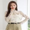 Women's Tops Shirts Sexy Tops for Women Shirts Tie Dye Mock Neck Top Shirts (Color : Apricot, Size : X-Small) view 2