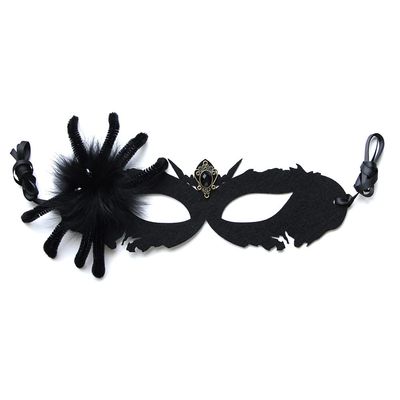 Mr.Fashion Halloween COSPLAY Black Spider Death Mask dance half face sexy mask stage show face mask headwear