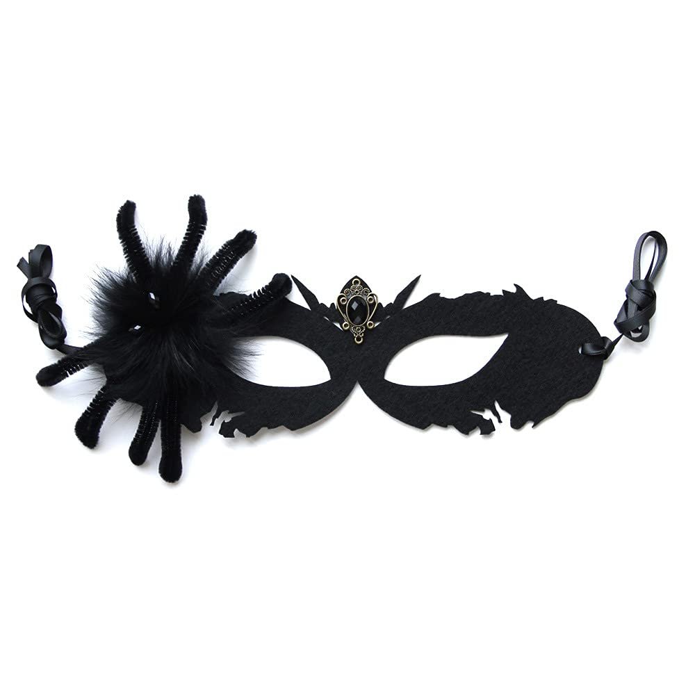 Mr.Fashion Halloween COSPLAY Black Spider Death Mask dance half face sexy mask stage show face mask headwear