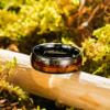 King Will Tungsten Wedding Band Promise Ring for Men 8mm Black Domed Polished Ring with Brown Zebra Wood Koa Wood Inlay Black Steel Wire 7 view 3