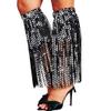 GEMILY Fringe Sequin Leg Warmers Disco Black Glitter Rave Boot Covers for Women view 1