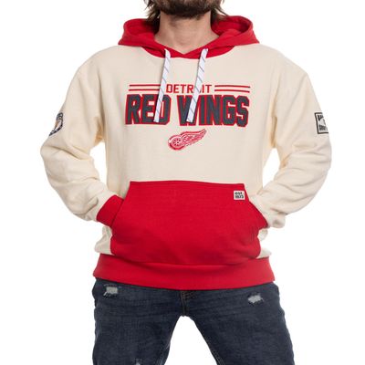 Calhoun NHL Surf & Skate Mens Reverse Terry Retro Style Premium Hoodie (Large, Detroit Red Wings)