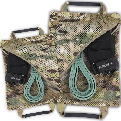 PETAC GEAR 2PCS Tactical Storage Mesh Pouch Set,Insert Modular Utility Admin Pockets,Travel Organizer EDC Bag (MC)
