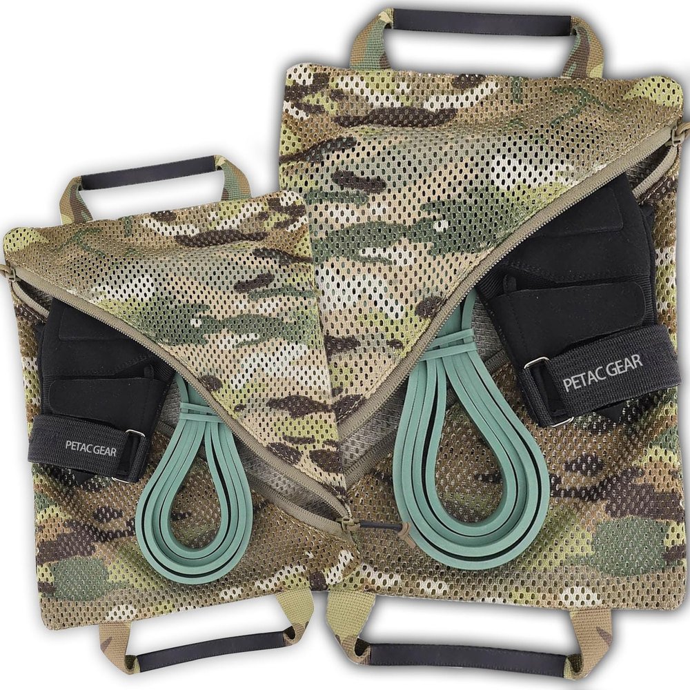 PETAC GEAR 2PCS Tactical Storage Mesh Pouch Set,Insert Modular Utility Admin Pockets,Travel Organizer EDC Bag (MC)