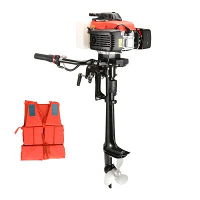 CUKUSIN 4 Stroke Outboard Motor 4 hp Outboard Boat Motors for Inflatable, Kayak, Dinghy, Canoe Small Boat, With Strong Short Shaft, Life Jacket and Manual Reverse