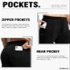 Rdruko Men's Fleece Joggers Pants Winter Warm Sweatpants with Zipper Pockets Athletic Running Gym Workout,Black,XXL view 4