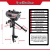 MuChaIOAK HANGKAI Outboard Motor, 3.5HP 2-Stroke Gas Powered Outboard Motor Fishing Small Boat Engine with CDI Water Cooling System, 1.3L Internal Fuel Tank for Fishing Outdoor Adventure Aquaculture view 2