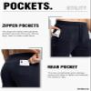 Rdruko Men's Fleece Joggers Pants Winter Warm Sweatpants with Zipper Pockets Athletic Running Gym Workout,Navy,M view 4