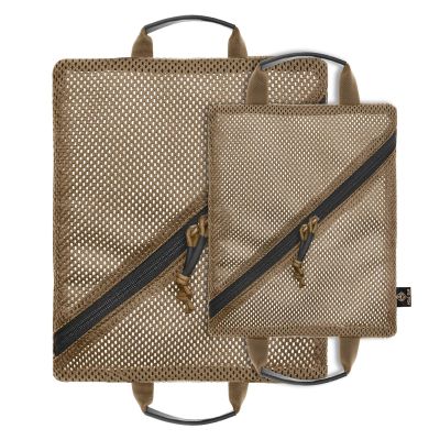 PETAC GEAR Tactical Storage Mesh Pouch Set,Insert Modular Utility Admin Pockets,Travel Organizer EDC Bag (Coyote Brown-BK)