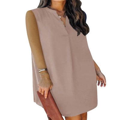 ANFTFH Women V Neck Shirt Dresses Summer Fashions Engagement Dresses Apink XXL