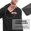 Cagola Men's Thermal Shirts with Thumb Loops Fleece Lined Long Sleeves Mid Weight Crew Neck Base Layer Tops Winter Workout Keep Warm Black XXL view 3