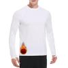 Cagola Men's Fleece Lined Long Sleeve T Shirts Mid-Weight Thermal Crewneck Underwear Pullover Warm Base Layer Tops for Cold Weather White XXL view 1