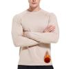 Cagola Men's Fleece Lined Long Sleeve T Shirts Mid-Weight Thermal Crewneck Underwear Pullover Warm Base Layer Tops for Cold Weather Khaki XL view 1