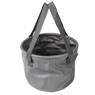 Kuuleyn Collapsible Bucket,Folding Water Bucket,Multifunctional Thickened Large Capacity Portable Folding Water Container with Handle for Camping Fishing Gray(10L)