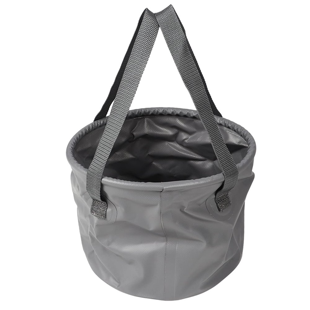 Kuuleyn Collapsible Bucket,Folding Water Bucket,Multifunctional Thickened Large Capacity Portable Folding Water Container with Handle for Camping Fishing Gray(10L)